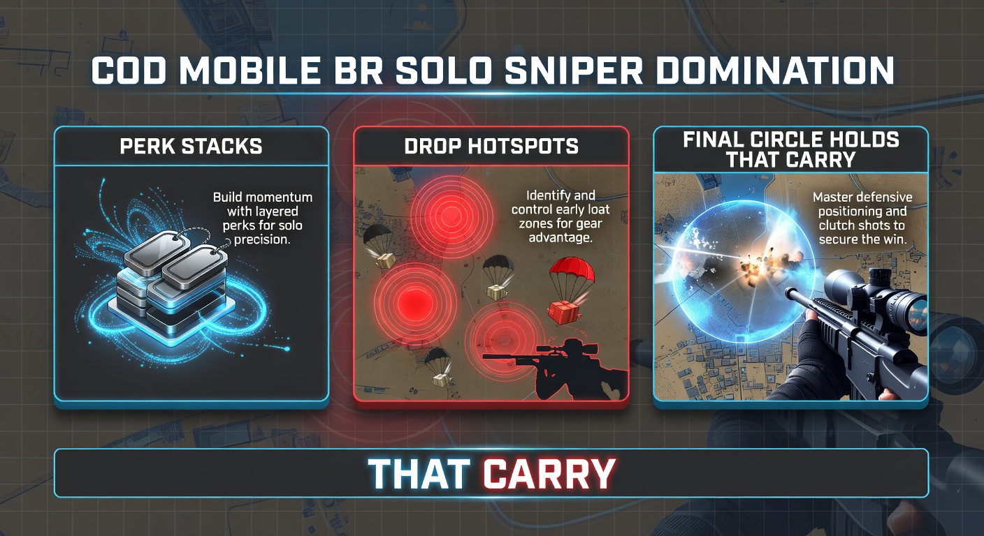 Heatmap of COD Mobile BR drop hotspots overlaid on Black Market POI, highlighting sniper loot spawns and player traffic in April 2026 meta