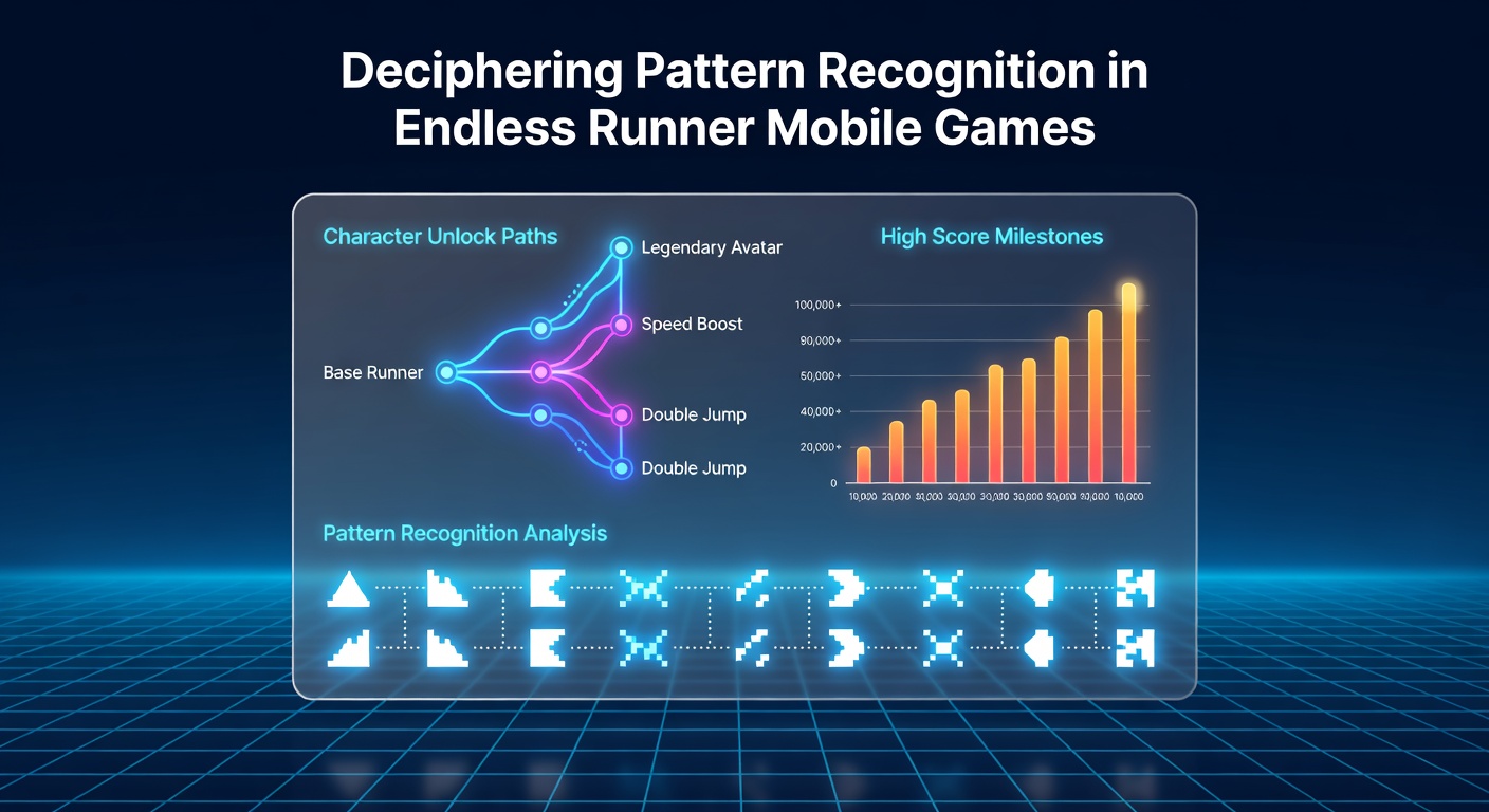 Endless runner gameplay showing obstacle patterns and scoring elements on a mobile device