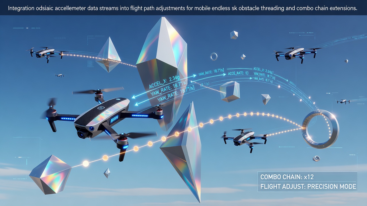 Mobile device showing accelerometer calibration interface for endless sky racer game flight controls